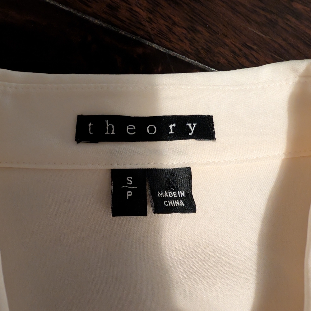 Theory Tanelis Sleeveless Blouse, 100% Silk, Women's Small, Cream - Picture 2 of 6